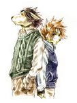  ???? blush canine clothed clothing dog duo feline gabadon kyouji lion male mammal morenatsu soutaro soutarou 