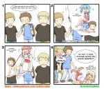  4koma absurd_res anthro ass_up blush breasts canine clothed clothing comic dog female greenteaneko hi_res human human_focus humor leash male mammal open_mouth smile tailwag 