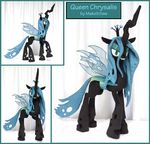  crown female feral friendship_is_magic green_eyes green_hair hair looking_at_viewer my_little_pony plushie queen_chrysalis_(mlp) royalty solo wings 