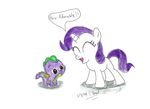  cute dialog dragon duo english_text equine eyes_closed female feral friendship_is_magic fur hair hi_res horn horse male mammal my_little_pony pony purple_hair purple_scales rarity_(mlp) scalie spike_(mlp) text ulyssesgrant unicorn white_fur young 