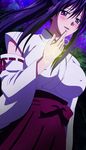  1girl absurdres breasts high_school_dxd highres himejima_akeno large_breasts long_hair purple_eyes smile solo torn_clothes 