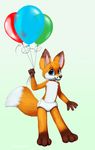 anthro balloon blue_eyes canine cub cute diaper fox infantilism jamesfoxbr looking_at_viewer male mammal open_mouth paint smile solo young 