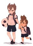  backpack bad_id bad_tumblr_id bag ball brothers inazuma_eleven_(series) inazuma_eleven_go male_focus multiple_boys open_mouth randoseru school_uniform siblings simple_background soccer_ball taki_sousuke taki_yoshihiko telstar tokio_neo white_background younger 