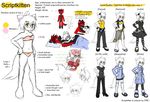  &lt;3 blue_eyes blush bra breasts canine cosplay cre&lt;3 english_text feline female fur kyary_pamyu_pamyu male mammal model_sheet panties red_fur rydian scriptkitten size_difference sketch text underwear white_fur yellow_eyes young 