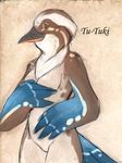  bearbun blue-winged_kookaburra breasts female kookaburra nude solo standing tu-tuki winged-arms winged_arms 