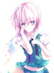  absurdres bad_id bad_pixiv_id blue_eyes crying crying_with_eyes_open ghost highres konpaku_youmu konpaku_youmu_(ghost) saijou_karin short_hair silver_hair solo tears touhou wiping_tears 