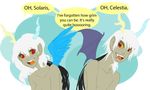 anthrofied chimera crossgender dialog discord_(mlp) draconequus english_text eris fangs female friendship_is_magic horn hybrid male my_little_pony playful text wings zoe-productions 