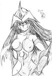 1girl artist_request breasts burstinatrix duel_monster elemental_hero_burst_lady female gamonkoubou monochrome solo yu-gi-oh! yuu-gi-ou_gx 