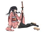  gintama japanese_clothes katana kimono kishiyo sword thighhighs weapon yagyuu_kyuubei 