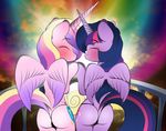  butt equine eyes_closed female friendship_is_magic horn horse mammal my_little_pony pony princess princess_cadance_(mlp) princess_cadence royalty thong topless twilight_sparkle_(mlp) v-d-k winged_unicorn wings 