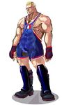  abel_(street_fighter) alternate_costume bare_shoulders blonde_hair boots buzz_cut concept_art fingerless_gloves gloves greaves ikeno_daigo male_focus muscle official_art sketch solo spandex street_fighter street_fighter_iv_(series) wrestling_outfit 