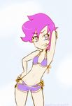  2012 armpits bikini bra camel_toe child equestrianstrumpet friendship_is_magic grin hair human humanized my_little_pony navel not_furry purple_hair scootaloo_(mlp) simple_background smile solo standing tight_clothing underwear wide_hips young 