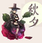  agasang chinese copyright_request flower gat gat_(korean_traditional_hat) hanbok korean_clothes korean_traditional_hat ponytail rose 