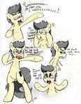  ahmedz angry equestrianstrumpet equine eyes_closed eyewear feral friendship_is_magic glasses horse male mammal microphone my_little_pony open_mouth original_character plain_background pony simple_background singing standing surprise sweat sweatdrop text traditional_media 