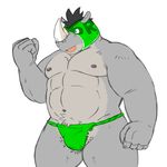  big_muscles fundoshi horn male mammal mask muscles nipples pecs rhinoceros shiba-kenta solo topless underwear wrestler 