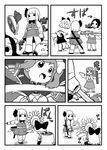  bow comic daiyousei expressionless fairy flower greyscale konpaku_youmu konpaku_youmu_(ghost) monochrome multiple_girls sunflower sword touhou weapon wings yoshino_norihito 