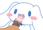  ambiguous_gender blue_eyes blush canine cinnamon cinnamoroll cum dog erection fellatio gay invalid_background lagomorph male mammal open_mouth oral oral_sex penis sanrio sex white 