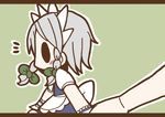  1girl adomi blush braid comic holding_hands izayoi_sakuya letterboxed looking_back maid millipen_(medium) out_of_frame short_hair silver_hair solid_oval_eyes solo_focus touhou traditional_media twin_braids 