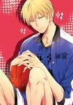  angellnight bad_id bad_pixiv_id basketball basketball_uniform blonde_hair jacket kise_ryouta kuroko_no_basuke male_focus solo sportswear yellow_eyes 