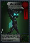  ambiguous_gender areyouachangeling blue_eyes card card_game changeling english_text equestria_inspired fangs glowing_eyes horn my_little_pony text wings 