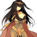  1girl black_eyes black_hair breasts fire_emblem fire_emblem:_kakusei jewelry long_hair lots_of_jewelry nintendo sarja solo tharja very_long_hair 