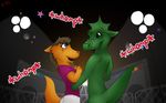  2013 absurd_res anthro blue_eyes canine cute female fox hi_res lizard male open_mouth r3drunner reptile scalie smile young 