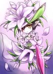  black_hair cardfight!!_vanguard flower neo_nectar pointy_ears sukumo_(kemutai) sword weapon white_lily_musketeer_cecilia yellow_eyes 