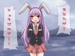  animal_ears atoshi blush bunny_ears duplicate purple_hair reisen_udongein_inaba skirt solo touhou translated 