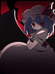  blue_hair hat oka_(bananashoe) red_eyes remilia_scarlet solo touhou wings 