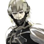  artist_request cyborg helmet lowres male_focus metal_gear_(series) metal_gear_solid raiden solo white_hair yellow_eyes 