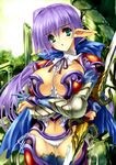  breasts elf fantasy huge_breasts okonogi_noi original panties pointy_ears side-tie_panties solo sword underwear weapon 