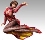  3d absurdres anna_williams artist_request blue_eyes bob_cut breasts brown_eyes china_dress chinese_clothes cleavage cleavage_cutout dress elbow_gloves fishnet_pantyhose fishnets gloves high_heels highres large_breasts pantyhose realistic shoes short_hair side_slit solo tekken tekken_6 