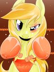  anbx apple_fritter_(mlp) black_eye boxing boxing_gloves equine female friendship_is_magic hair horse looking_at_viewer mammal my_little_pony pony smile solo standing topless underwear wounded 