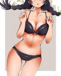  bakemonogatari black_bra black_hair black_panties bra braid cover dr_rex glasses hanekawa_tsubasa head_out_of_frame long_hair magazine_cover monogatari_(series) nekomonogatari panties solo twin_braids underwear underwear_only 