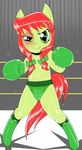  2013 anbx apple_fritter_(mlp) black_eye boxing boxing_gloves equine female friendship_is_magic hair horse looking_at_viewer mammal my_little_pony pony smile solo standing sweat topless underwear wounded 