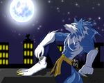  anthro barefoot belt biceps big big_feet big_hands black_nose black_skin blue_fur blue_hair building canine city claws clothed clothing crouching darkstalkers fangs fist fluffy frown fur glowing hair half-dressed half_nude hi_res jon_talbain legs_up light looking_up male mammal manly moon muscles night night_sky nunchaku nunchucks outside pants pecs pose raised_arm raised_leg shadow sharp_teeth shiny sitting skin sky solo spread_legs spreading squint star teeth toe_claws toned topless video_games wargreymon43 weapon were werewolf white_fur wolf yellow_eyes 