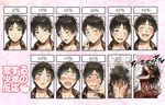  blue_eyes blush brown_eyes brown_hair chart eren_yeager expression_chart expressions heart jacket male_focus progression rogue_titan shingeki_no_kyojin sine smile spoilers steam translated 