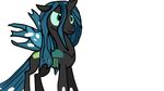  changeling chrysalis_(mlp) female feral friendship_is_magic green_eyes green_hair hair horn jbond my_little_pony plain_background queen_chrysalis_(mlp) smile solo white_background wings 