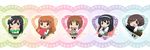  akiyama_yukari book brown_eyes brown_hair chibi flower girls_und_panzer hairband heart isuzu_hana long_hair multiple_girls nekoashi_tororo nishizumi_miho one_eye_closed ooarai_school_uniform reading reizei_mako school_uniform short_hair sitting stuffed_animal stuffed_toy takebe_saori tank_shell teddy_bear thighhighs 