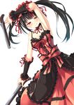  :q armpits bad_id bad_pixiv_id bare_shoulders black_hair breasts cleavage clock clock_eyes date_a_live dress gun hairband headdress heterochromia highres kinta_(distortion) licking_lips lolita_fashion lolita_hairband long_hair looking_at_viewer medium_breasts red_eyes ribbon rifle smile smirk solo symbol-shaped_pupils tokisaki_kurumi tongue tongue_out twintails weapon yellow_eyes 