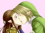  artist_request blush kiss link nintendo pointy_ears princess_zelda saliva sweat the_legend_of_zelda tongue wasabi_(legemd) 