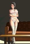  1girl breasts doujin3aries female garter_belt kawakaburi_no_cherry kawakamuri_no_cher? kawakamuri_no_cherä« large_breasts matsuzaka_reiko milf nail_polish nipples solo stockings thighhighs 