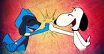  chrome-mmvii_(artist) crossover cute male nintendo pok&#233;mon riolu smile snoopy source_request video_games 