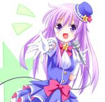  hat long_hair microphone nepgear neptune_(series) open_mouth purple_eyes purple_hair solo taka_(suigendou) 