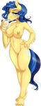  alpha_channel anthro anthrofied blue_hair bottle breasts clothing cutie_mark drinking equine female freckles fur glass green_eyes hair horse kittehkatbar looking_at_viewer mammal milk milky_way_(character) my_little_pony navel nipples nude plain_background pony pussy solo standing transparent_background two_tone_hair underwear 