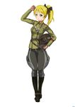  absurdres ayase_eli blonde_hair blue_eyes boots german heli highres long_hair love_live! love_live!_school_idol_project military swastika uniform world_war_ii 