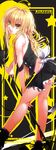  alternate_costume bare_shoulders blonde_hair highres kirisame_marisa kurasaki_cority long_hair microphone_stand solo touhou yellow_eyes 