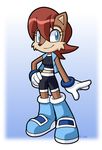  blue_eyes chipmunk clothing female hair looking_at_viewer mammal red_hair rodent rongs1234 sally_acorn sega solo sonic_(series) 