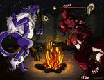  canine chinese_dragon dragon dragon_flayer female fire male mammal purple_markings ritual scarring sigil tattoo tribal were werewolf wolf 