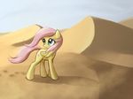  blue_eyes cutie_mark desert equine fajeh female feral fluttershy_(mlp) friendship_is_magic fur hair horse long_hair looking_back mammal my_little_pony outside pegasus pink_hair pony sky solo walking wings yellow_fur 